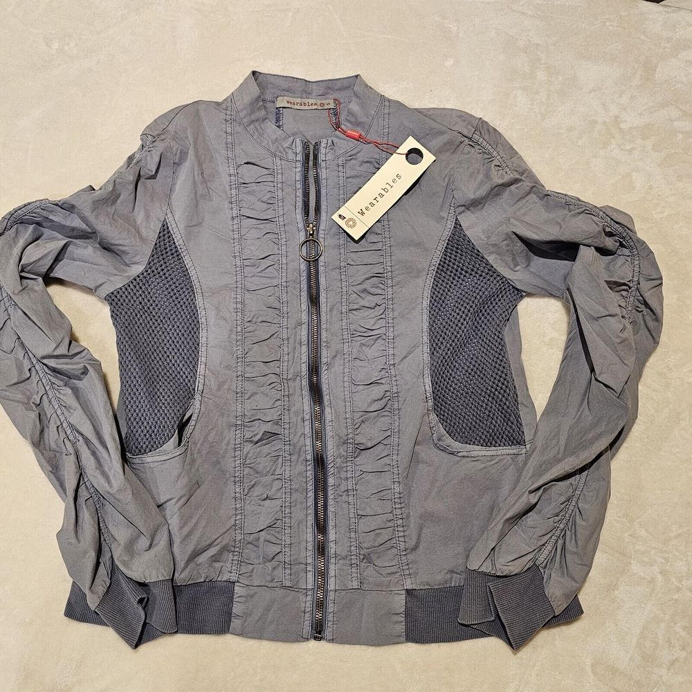 XCVI Wearables Orrick Bomber Jacket in Grey Mist Women's Small NWT